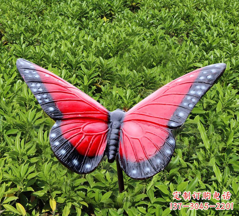 宁夏红色玻璃钢树脂仿真蝴蝶插件