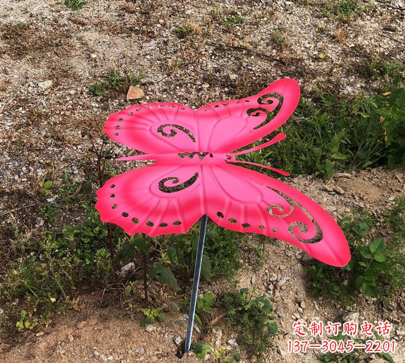 宁夏红色铁艺不锈钢蝴蝶雕塑