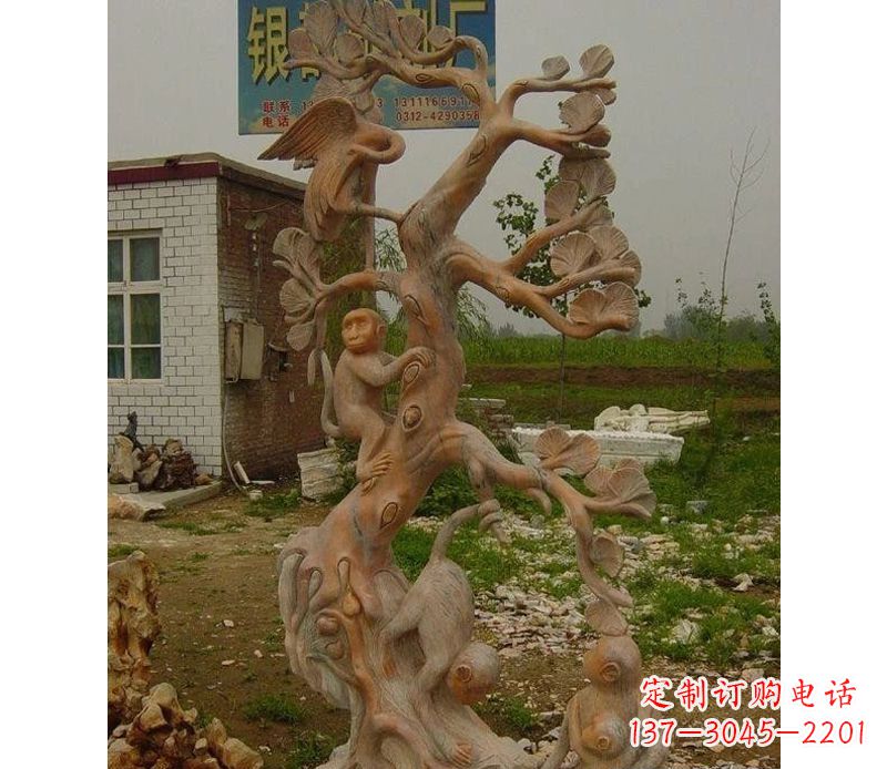 宁夏优雅灵动的猴子石雕