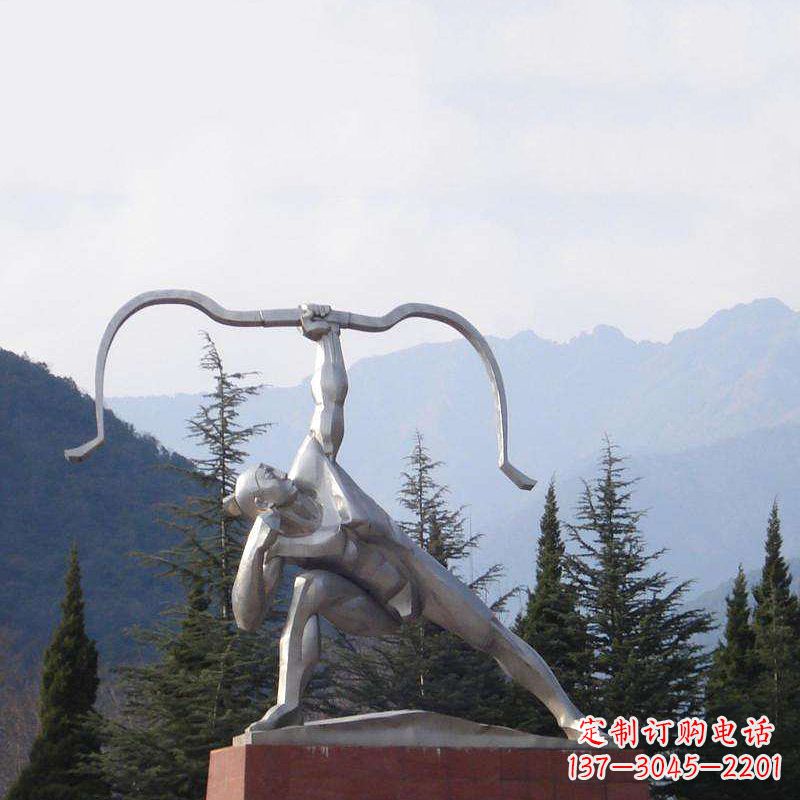 宁夏后羿雕塑,不锈钢雕塑制作&定制