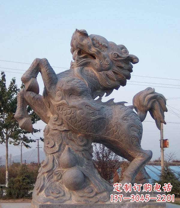 宁夏精美独特的麒麟神兽石雕