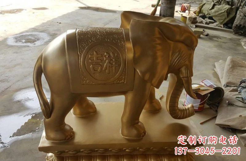 宁夏湖南玻璃钢仿铜大象雕塑,为您展示艺术之美