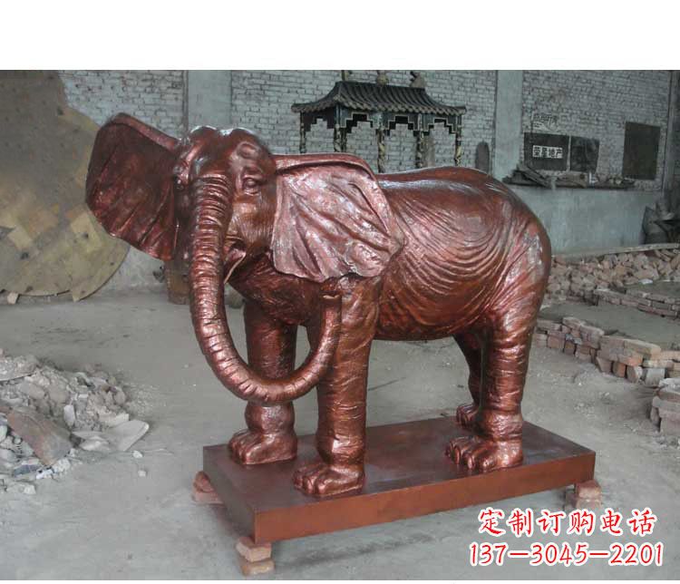 宁夏艺术展现——户外大象铜雕塑