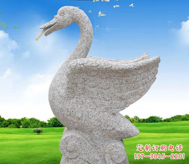 宁夏花岗岩动物天鹅雕塑