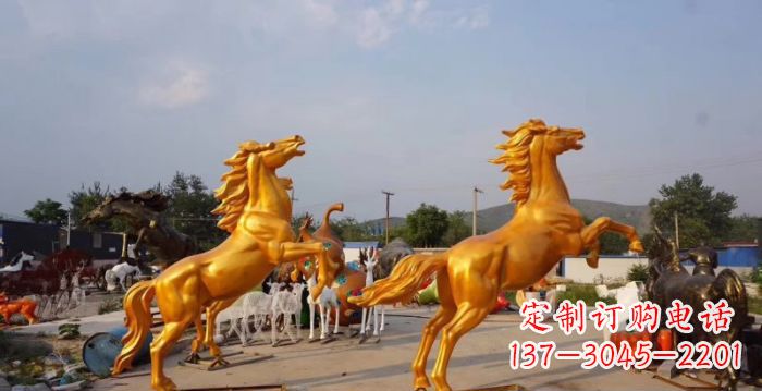宁夏高品质黄铜色奔马铜雕