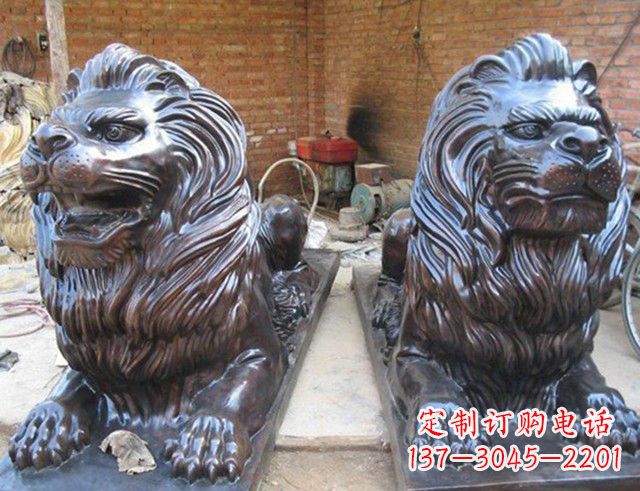 宁夏汇丰狮子铜雕塑是由中领雕塑制作的一款狮子…