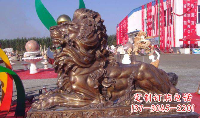 宁夏汇丰西洋狮子铜雕,精美华贵