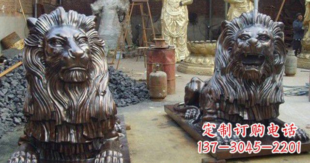 宁夏汇丰铜狮子雕塑,令人叹为观止