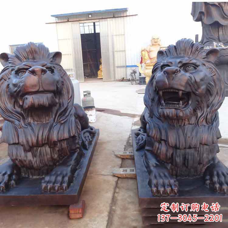 宁夏汇丰银行狮子雕塑,精美雕塑展示您的财富