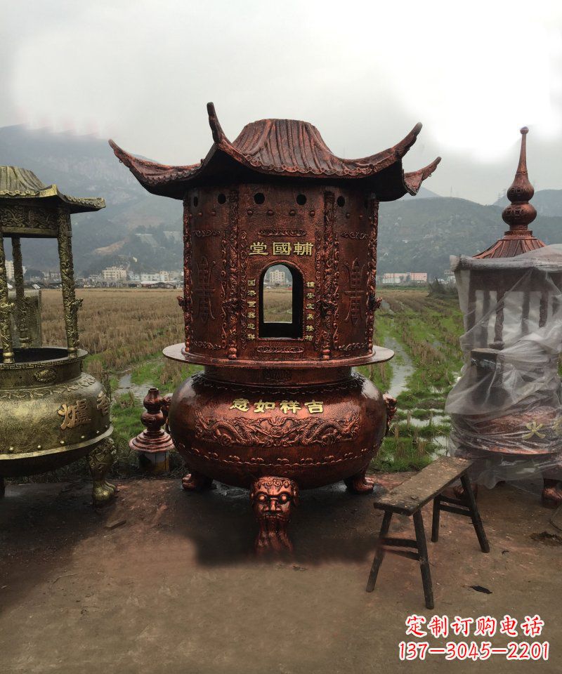 宁夏吉祥如意锻铜香炉