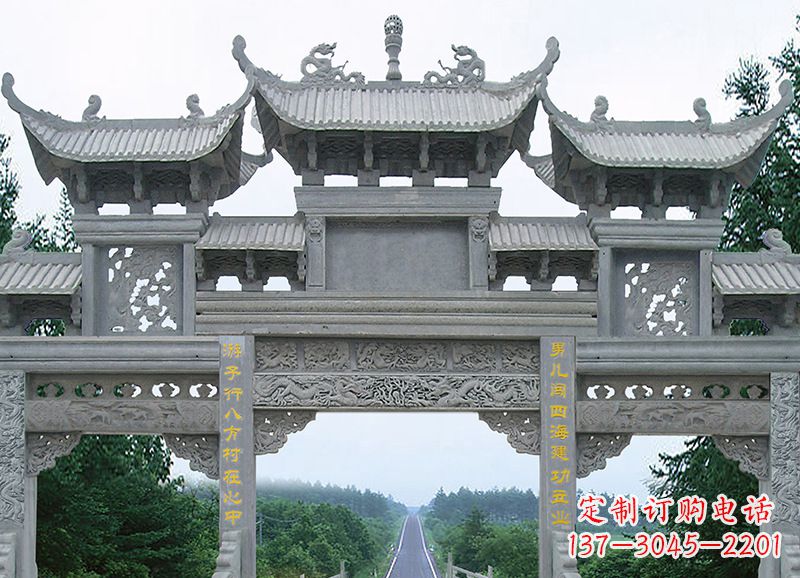 宁夏金昌石雕牌坊雕刻