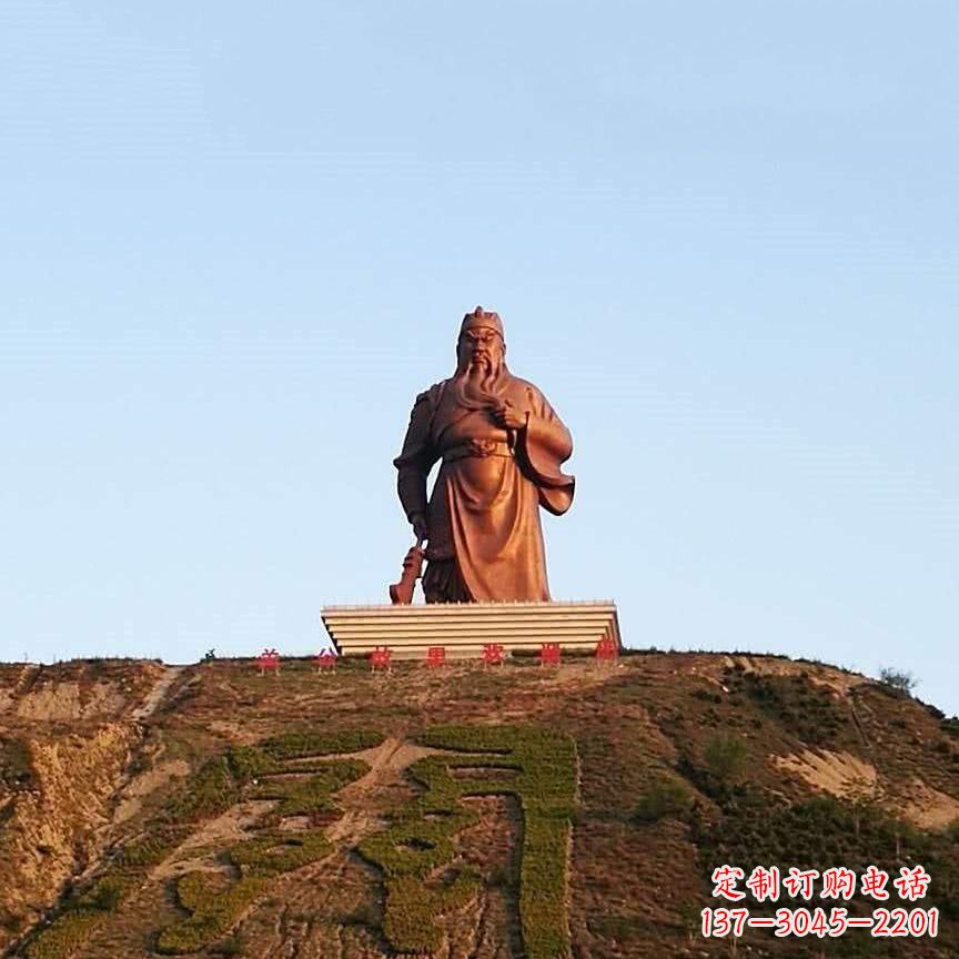 宁夏景区大型关公铜雕-中国历史名人三国名将武圣雕像