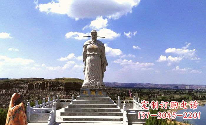 宁夏景区古代名人赵匡胤石雕