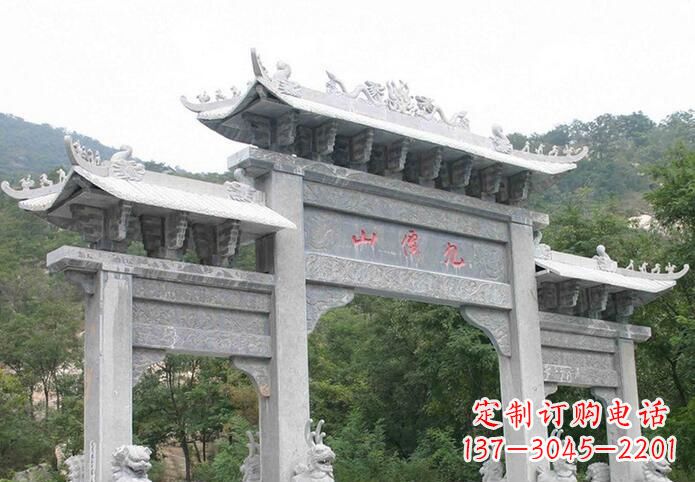 宁夏三门仿古牌坊石雕，精美绝伦