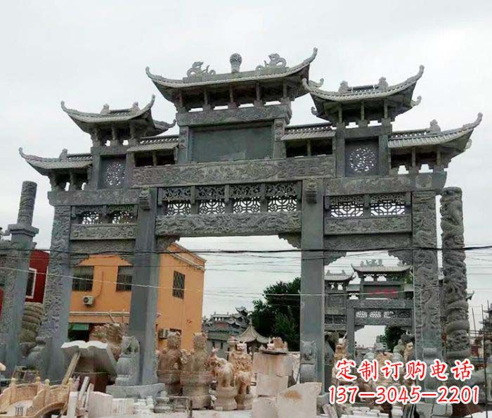 宁夏石雕牌坊,精致雕塑让你完美点缀