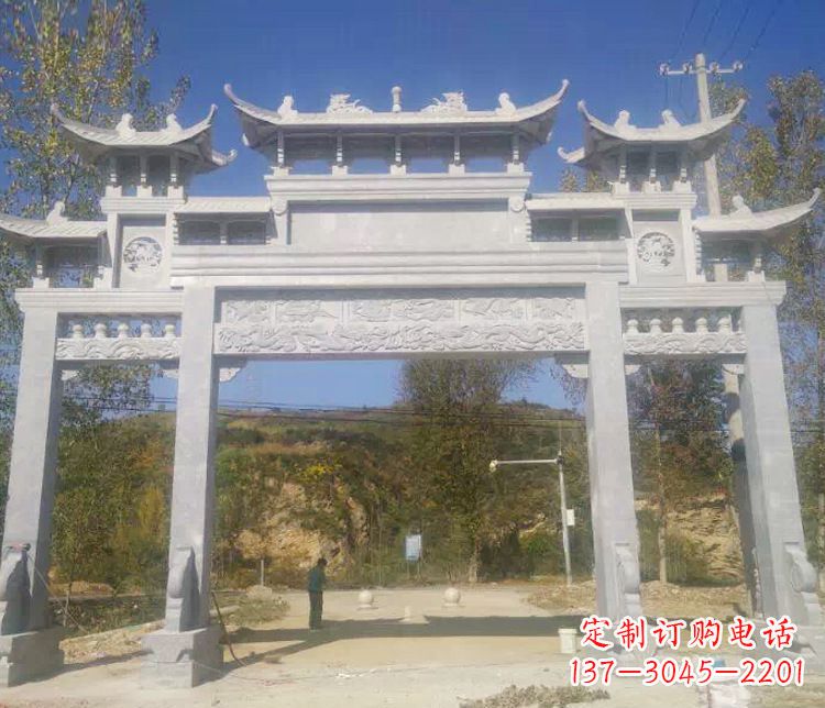 宁夏中领雕塑:精雕制作仿古石牌坊石雕