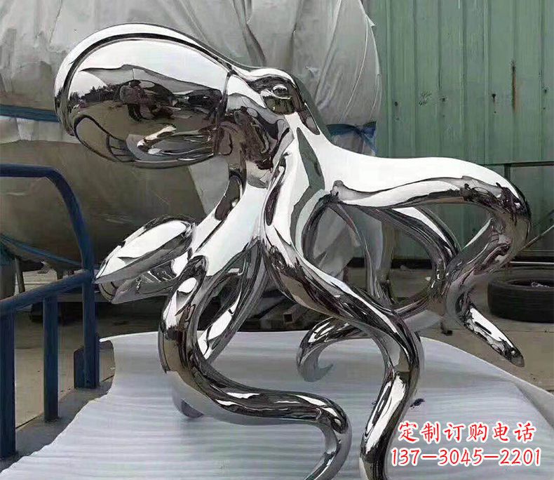 宁夏精致华丽的镜面不锈钢章鱼雕塑