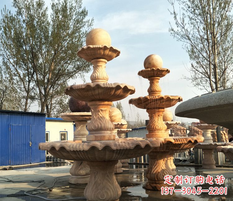 宁夏古典九龙喷泉雕塑,可观赏九龙戏珠石