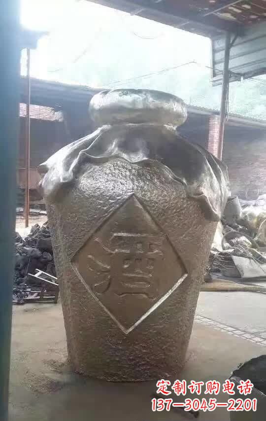 宁夏传统文化气质的酒坛铜雕