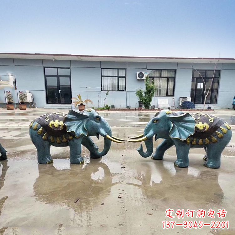 宁夏烤漆铜雕小象雕塑