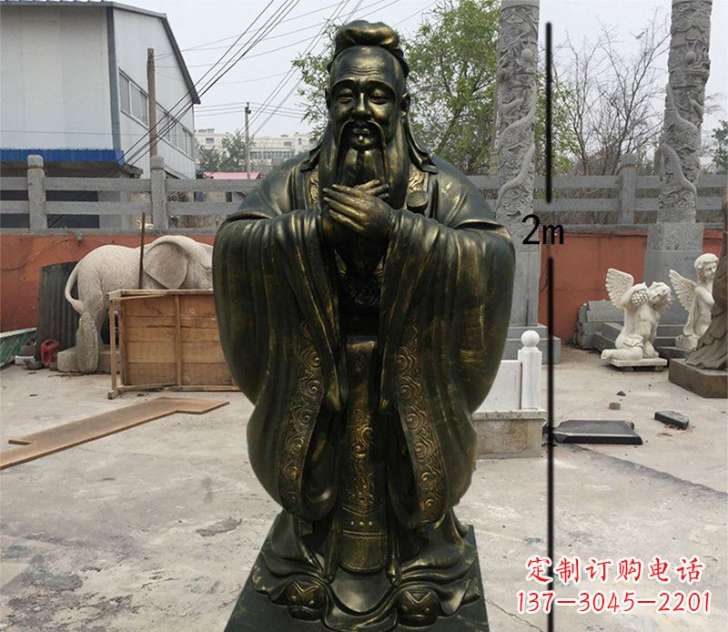 宁夏荣誉传承,孔子铜雕精美艺术品