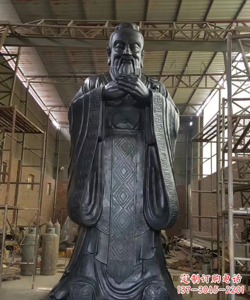 宁夏表彰传统文化,尊贵的孔子雕塑