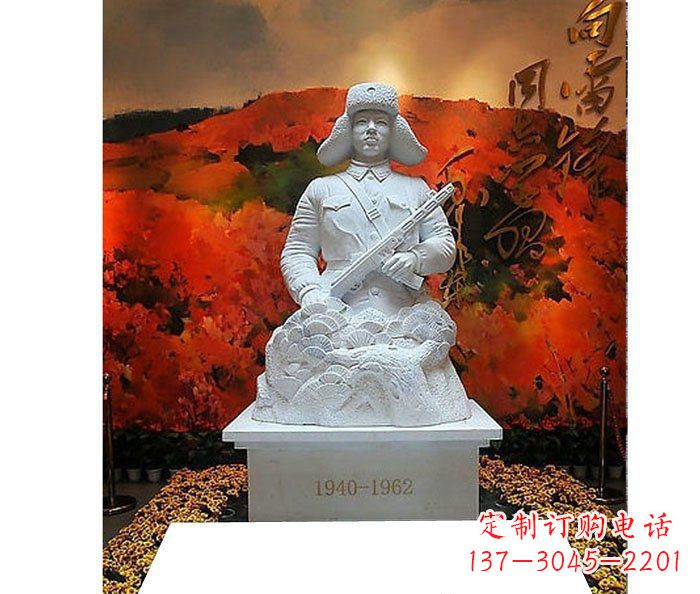 宁夏为雷锋烈士献上真挚的敬意——雷锋石雕