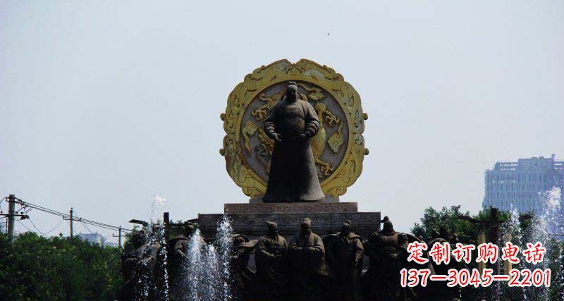 宁夏李世民古代名人铜雕