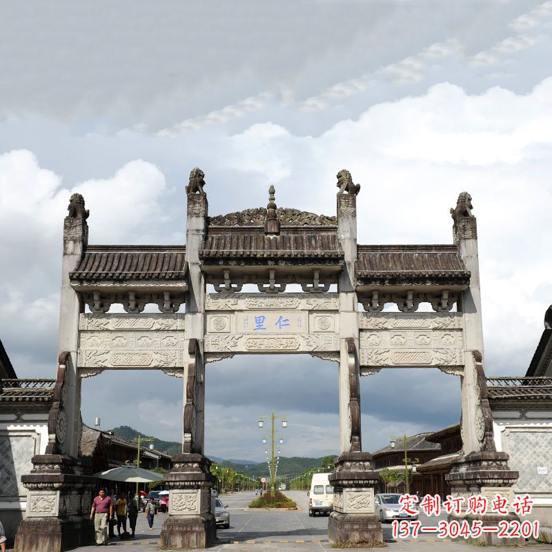 宁夏精致古典风格的牌楼雕塑