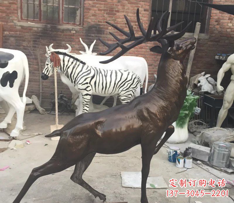 宁夏羚羊公园动物铜雕,欣赏自然之美