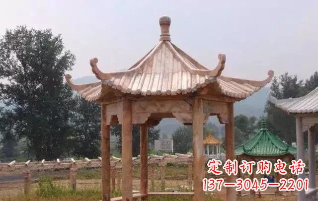 宁夏营造古朴悠然的凉亭石雕