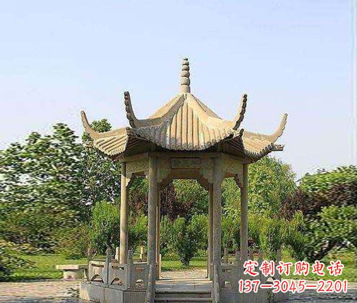 宁夏六角凉亭雕塑:精致而经典