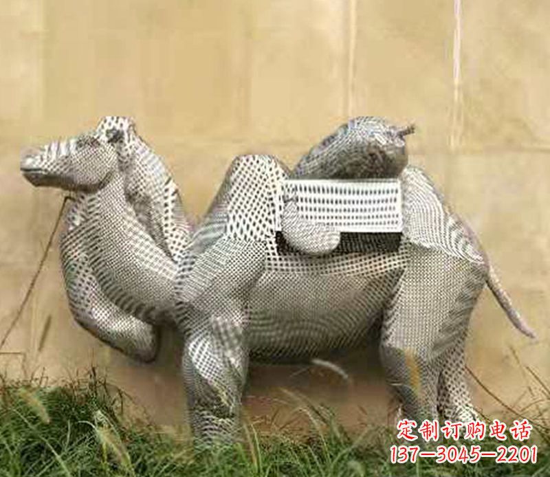 宁夏骆驼不锈钢户外雕塑