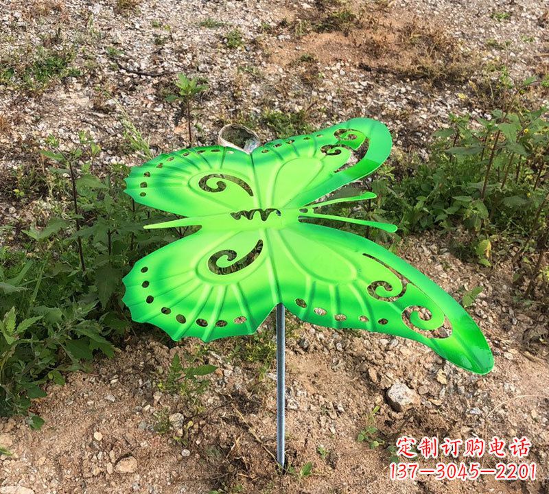 宁夏绿色不锈钢蝴蝶雕塑