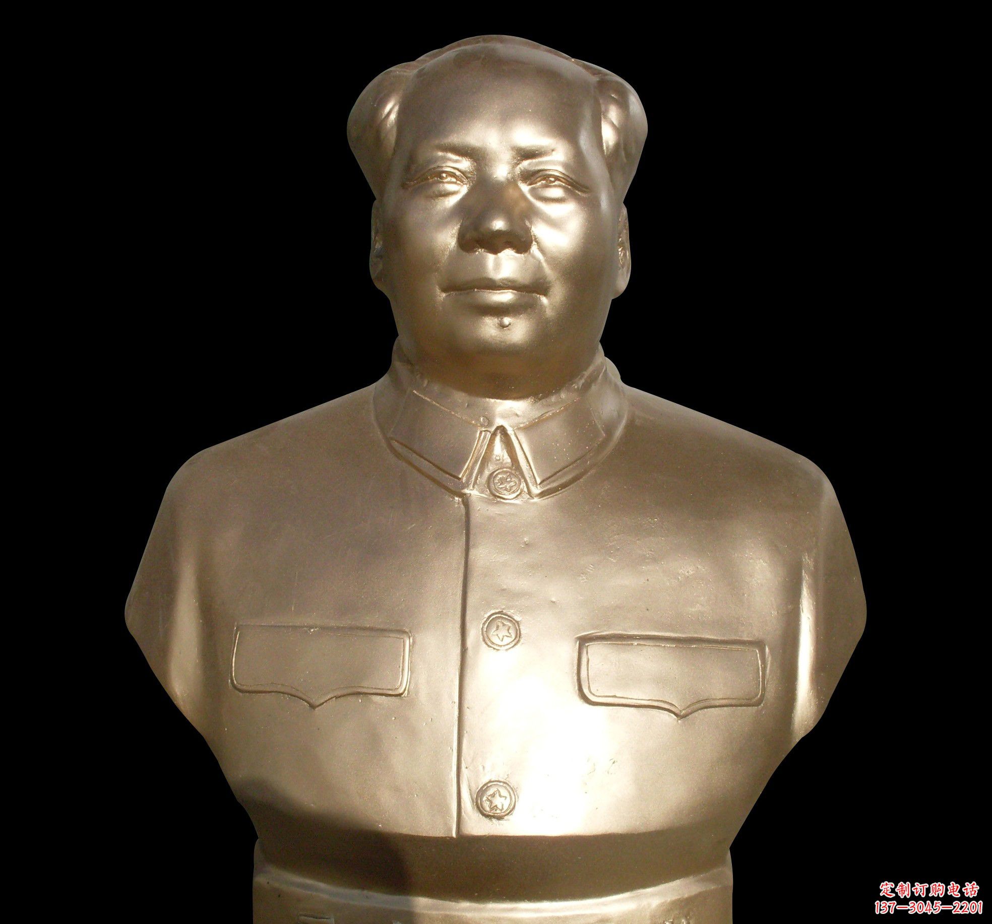 宁夏劳动精神永存——毛主席半身铜像