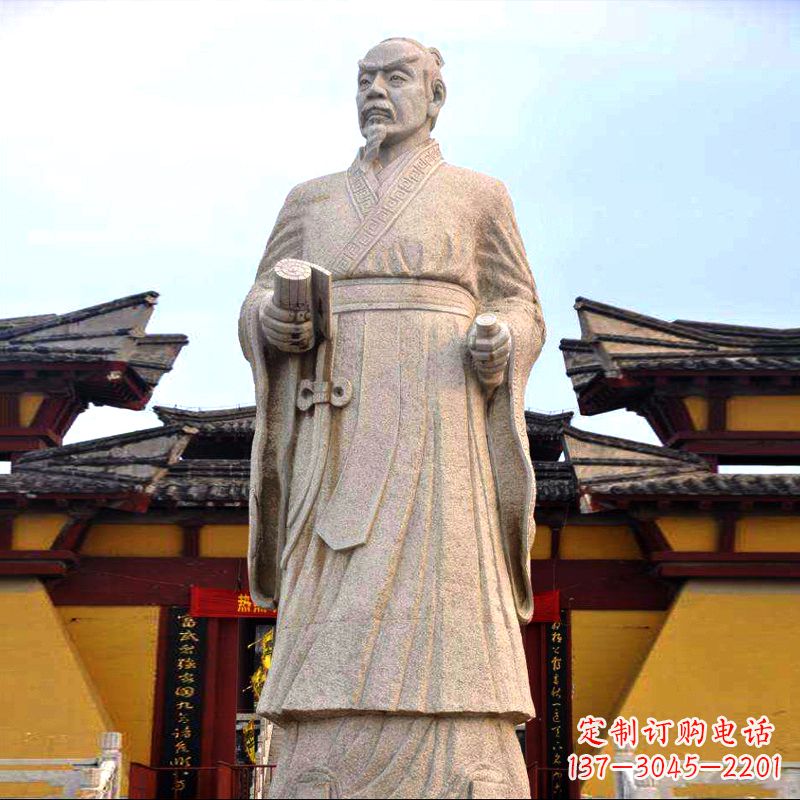 宁夏传承中华传统文化,传神孟子砂岩石雕塑