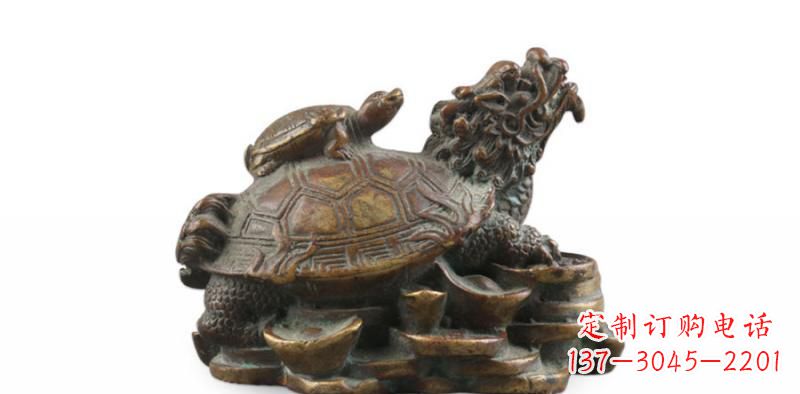 宁夏雕塑非凡,铜雕龙龟母子精美