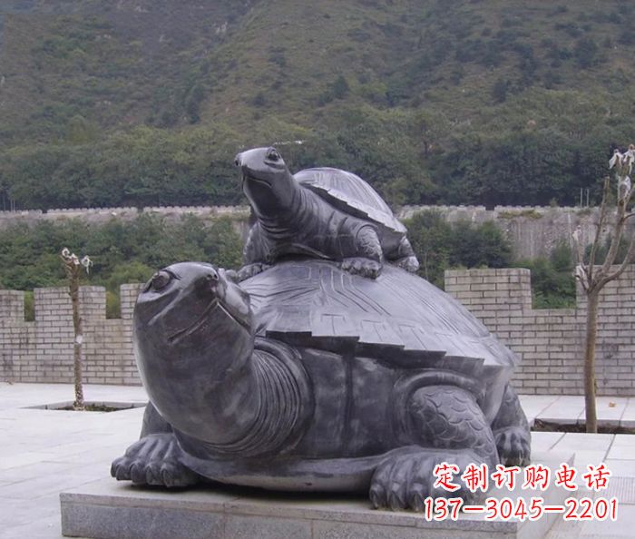 宁夏中领雕塑母子乌龟公园石雕