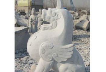 宁夏汉白玉独角兽石雕，精美细腻，魅力无穷