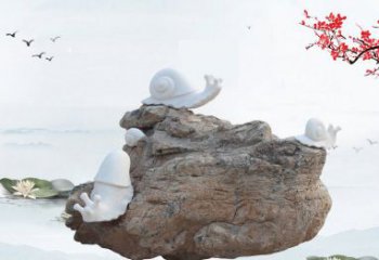 宁夏高雅而令人惊叹的汉白玉蜗牛雕塑