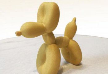宁夏黄色不锈钢雕塑狗，展现场面气势