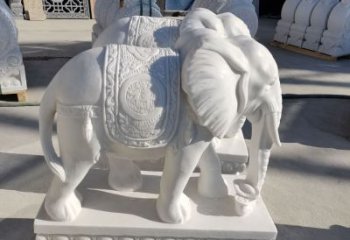 宁夏看门石雕大象，精致雕塑工艺的经典之作