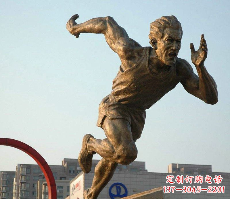 宁夏把运动热情融入铜雕-男人雕塑