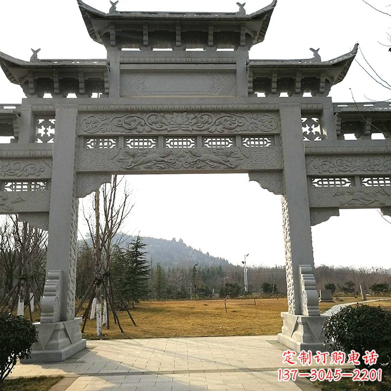 宁夏中领雕塑:精致石牌坊雕塑