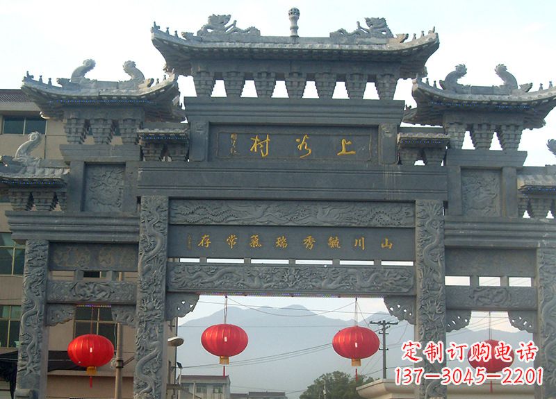 宁夏中领雕塑:一流牌坊石雕,定制你的风水雕塑