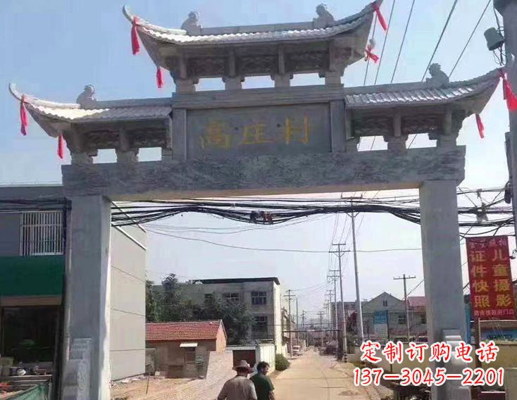宁夏牌楼石雕塑,为家庭装饰带来精致灵动
