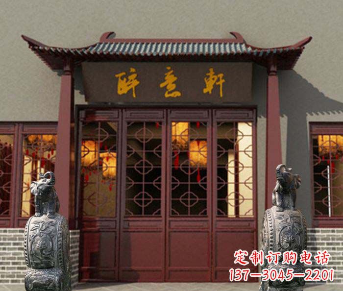 宁夏门口镇宅装饰,招财进宝——青石大象雕塑