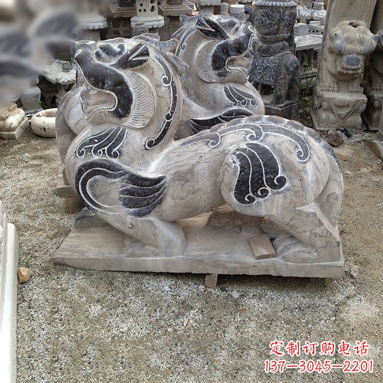 宁夏手工精雕青石貔貅雕塑