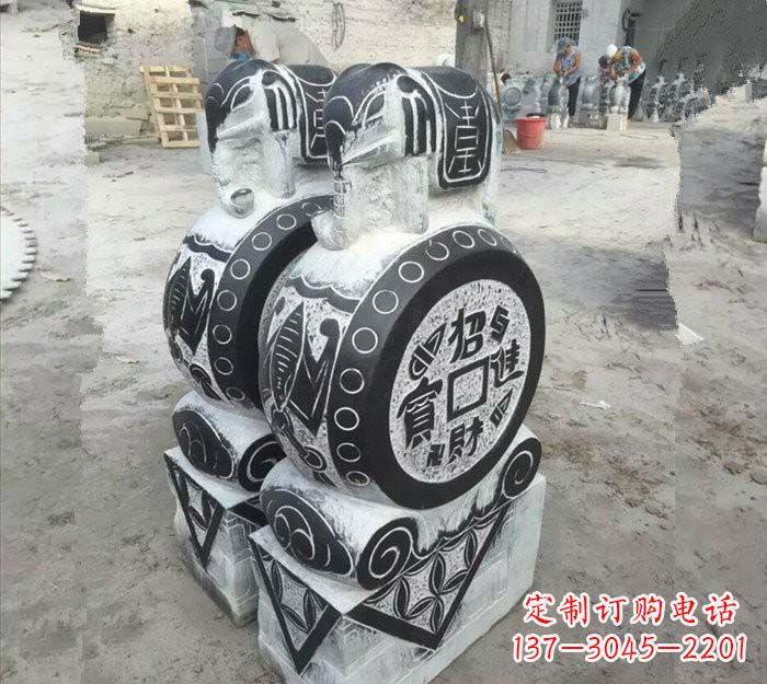 宁夏华丽雅致!青石仿古招财进宝大象门墩