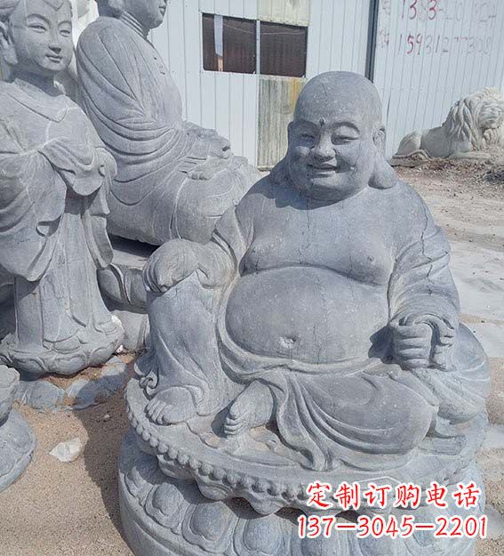 宁夏青石仿古弥勒佛雕塑